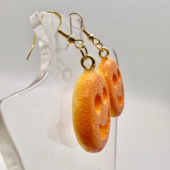 Smiley Tater Tots Earrings - Potato Earrings - Food Earrings - Smiley Face Earri - Picture 4 of 10